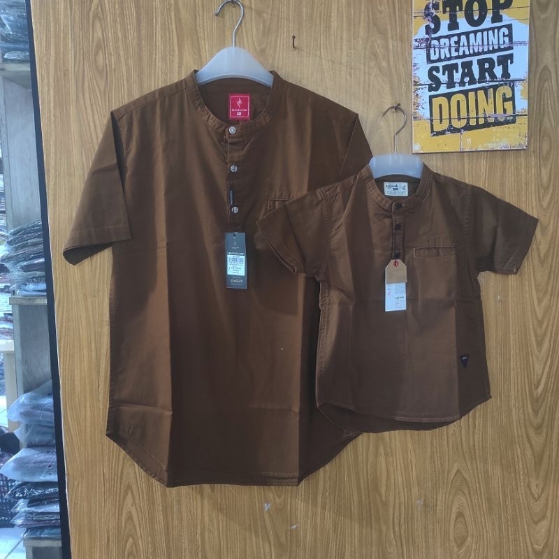 BAJU KEMEJA KOKO KEMKO PASANGAN COUPLE AYAH ANAK LENGAN PENDEK KANCING 1/2 ORIGINAL TERBARU SAJUAK