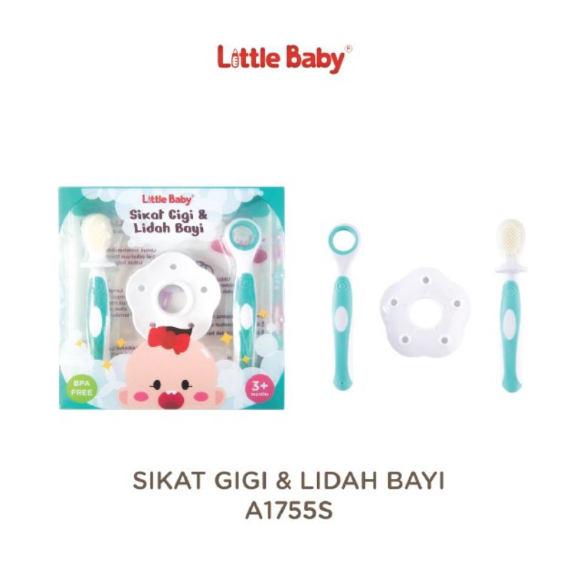 A1755S Little Baby Sikat Gigi dan Lidah Bayi 2 in 1