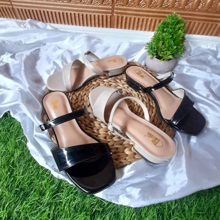 SW 99 Sandal Heels Hak Tahu wanita 3 cm HB15