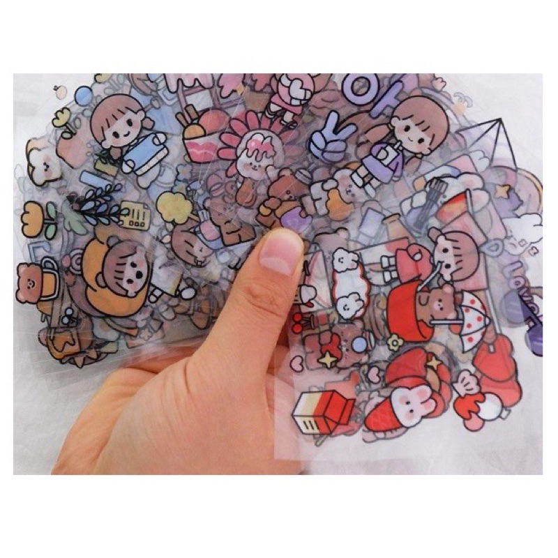 STICKER PVC KOREA PRETTY GIRL STICKER LUCU stiker hp sticker tumbler. stiker lucu karakter. sticker lucu isi 200 lembar. isi 4 roll + 10 pcs, isi 100 lembar Aasleaty 50 Lembar Stiker MOMO Saus Untuk Buku Catatan sticker sanrio korumi cinnamoroll, pom pom