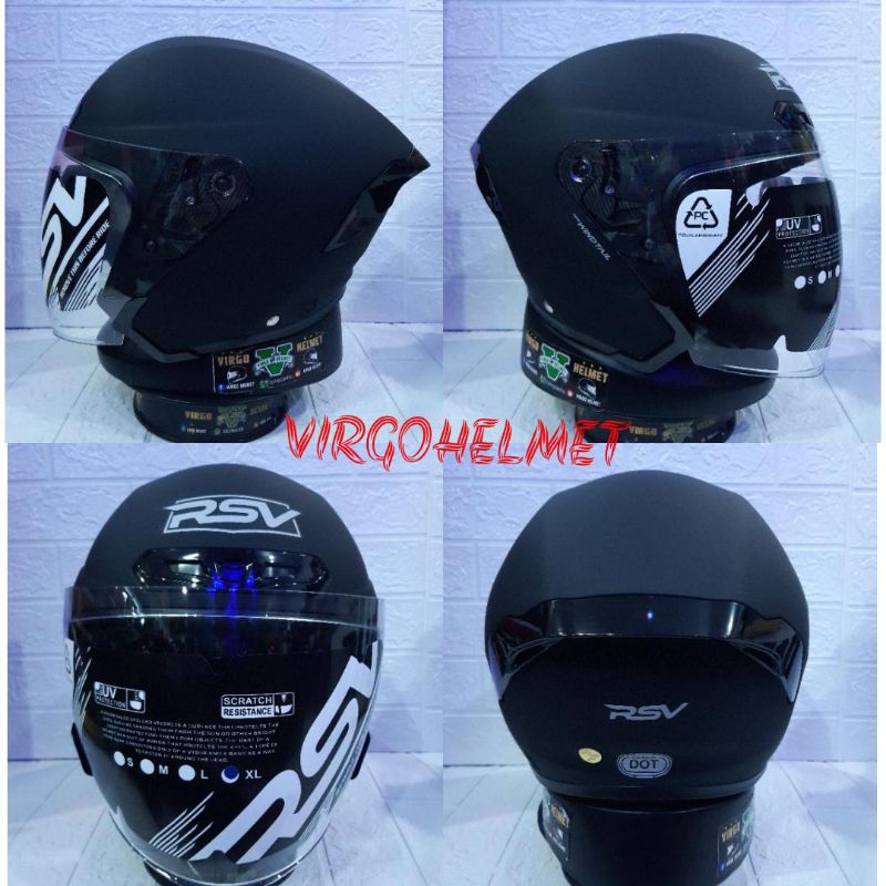 RSV HELM NEW WINDTAIL 2.0 SOLID BLACK DOFF