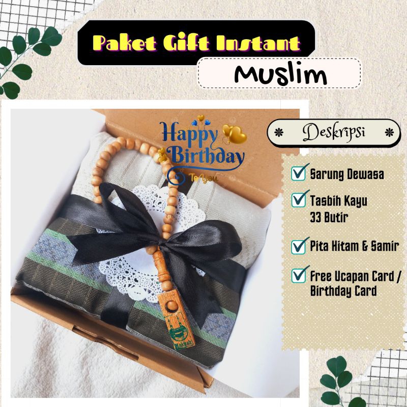 (Paket Sarung) Paket Kado Full Set Alat Sholat Giftbox Ulang Tahun Cowo Hampers Sarung Premium Sajadah Travel Peci Rajut Dewasa Tasbih Kayu 33butir Tasbih Digital Counter