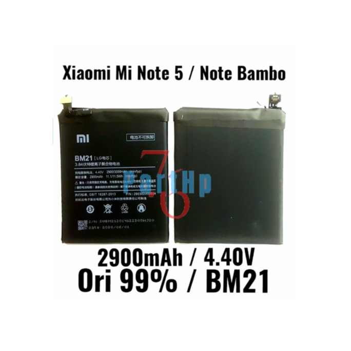 Baterai Ori 99% BM21 Xiaomi Mi Note 5 - Note Bambo - Batere Baterei