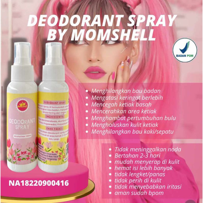 [READY SIAP KIRIM KEMASAN NEW] DEODORANT SPRAY BY MOMSHELL