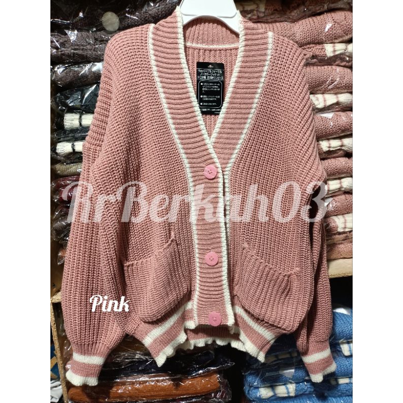 Cardigan Anak Kancing Saku Premium Tebal (5-12 Tahun)