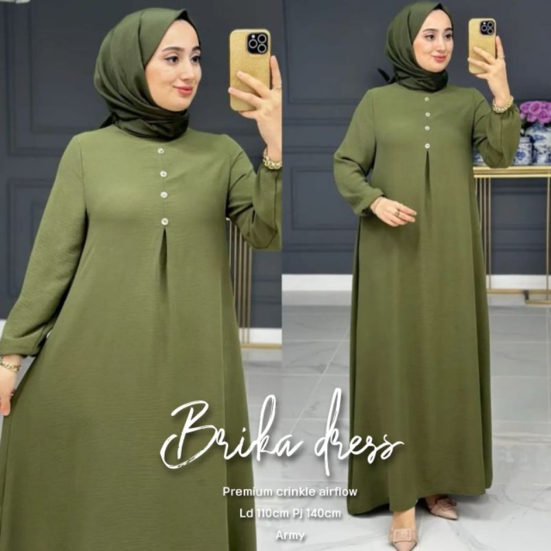 BRIKA DRES WANITA BAHAN CRINGKLE AIRFLOW TERBARU