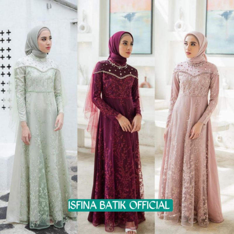 TERMURAH!!! NAMIRA DRESS BROKAT KOMBINASI / FASHION MUSLIM WANITA / GAMIS NADINE / BISA COD / ADA JUMBO / GAMIS KONDANGAN KEBAYA MODERN TERBARU