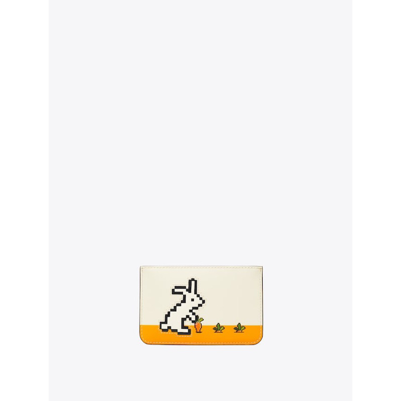 Torry Burch Card Holder Rabbit Print Zipper