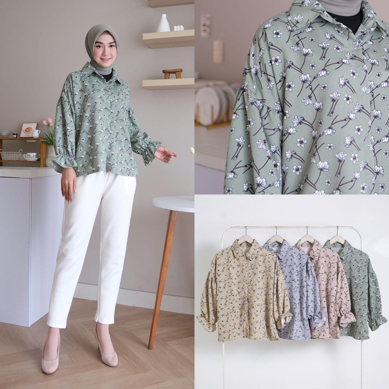 MGC ANARA CORAK BUNGA BLOUSE CRINKLE