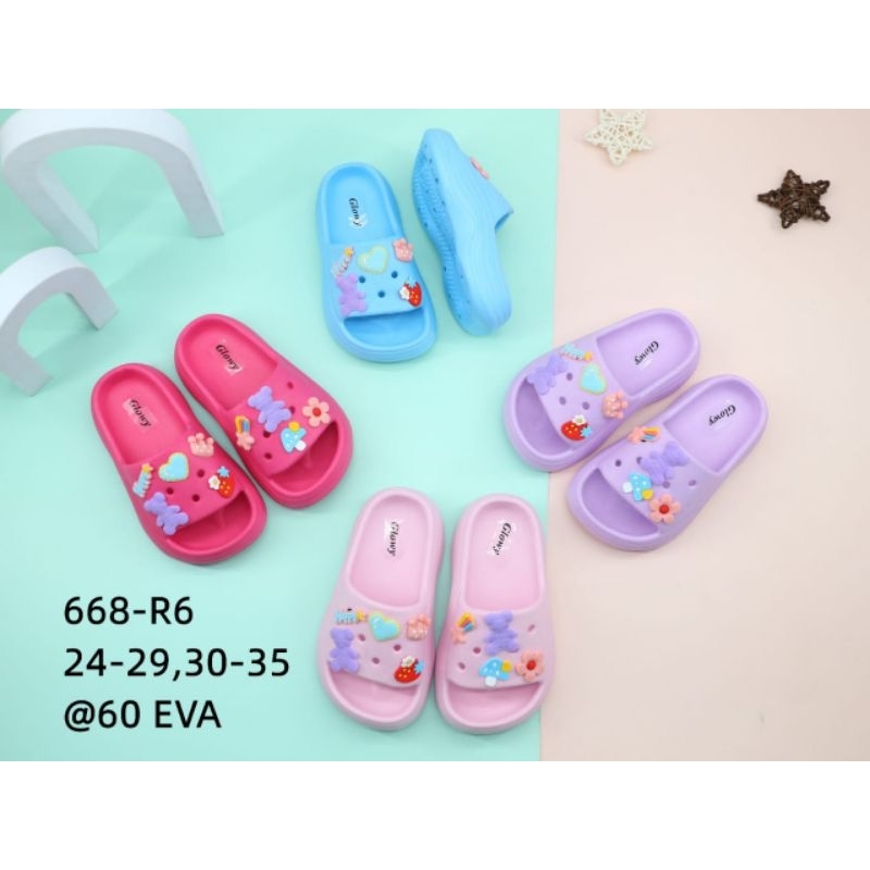 Sandal Anak Fuji Sandal Anak Perempuan jibbitz Sandal Selop wedges Cewek Boneka Import Sandal Anak Perempuan Nyaman Empuk Kekinian Viral