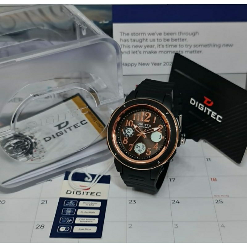 DIGITEC 4091 ORIGINAL JAM TANGAN DUALTIME WANITA KASUAL DG TERLARIS