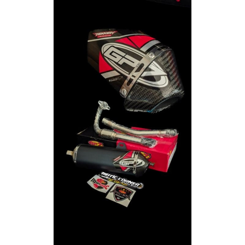 KNALPOT GP7 TEKKEN BLACK EDITION CARBON KEVLAR BLACK END CAP KLX DTRACKER CRF WR