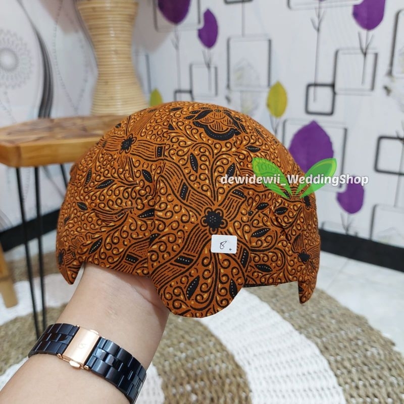 Blangkon Solo Jarik / Bahan Premium - Motif Sido Mukti Coklat