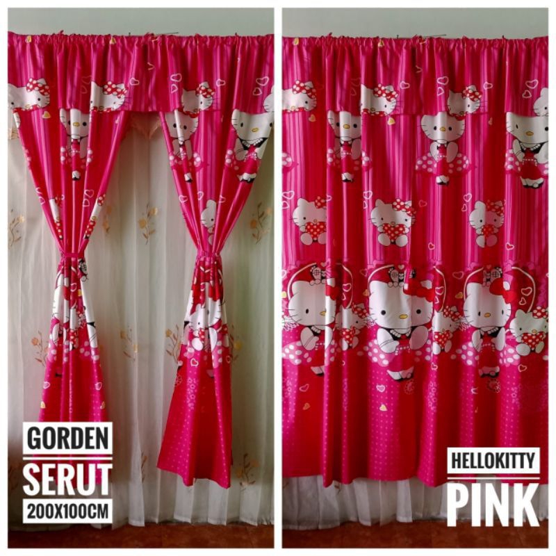 Promo Gorden Serut Pintu Dan Jendela Minimalis Motif New Love Lilac, Sanur, Spata, Kamaru Batik Sult