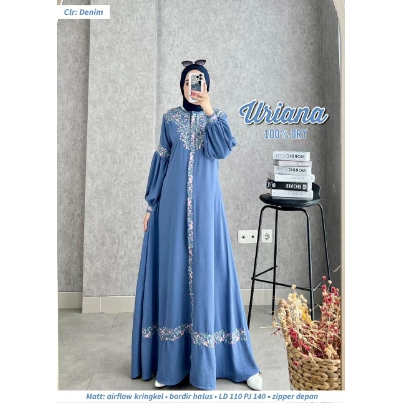 URIANA DRESS GAMIS AIRFLOW KRINGKEL ORI GLAMZ