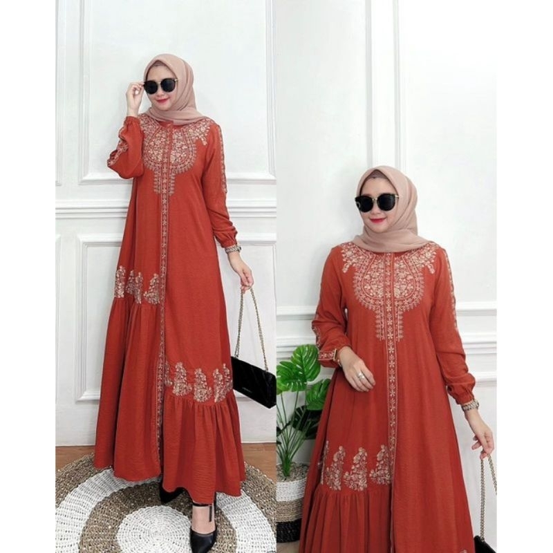 MIWA DRESS Gamis Bordir Gamis Crinkel Gamis Daily Matt Crinkle Airflow