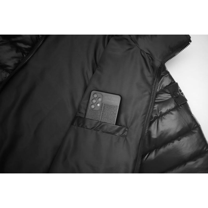 Jaket puffercoat hitam Bahan parasut Despo metalic / jaket gelembung / puffer Black / jaket Ultralight
