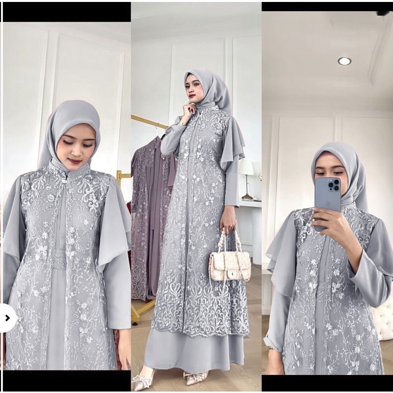 GEORGINA DRESS 3IN1 / MAXI DRESS WANITA MUSLIM / PAKAIAN WANITA HIJAB / DRESS TERBARU 2023 / MAXI PESTA KONDANGAN