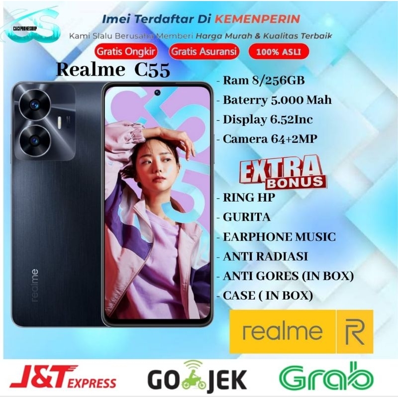 Realme C55 NFC Ram 8GB Rom 256GB 8/256 & 6/128 Garansi Resmi Realme 1 Tahun