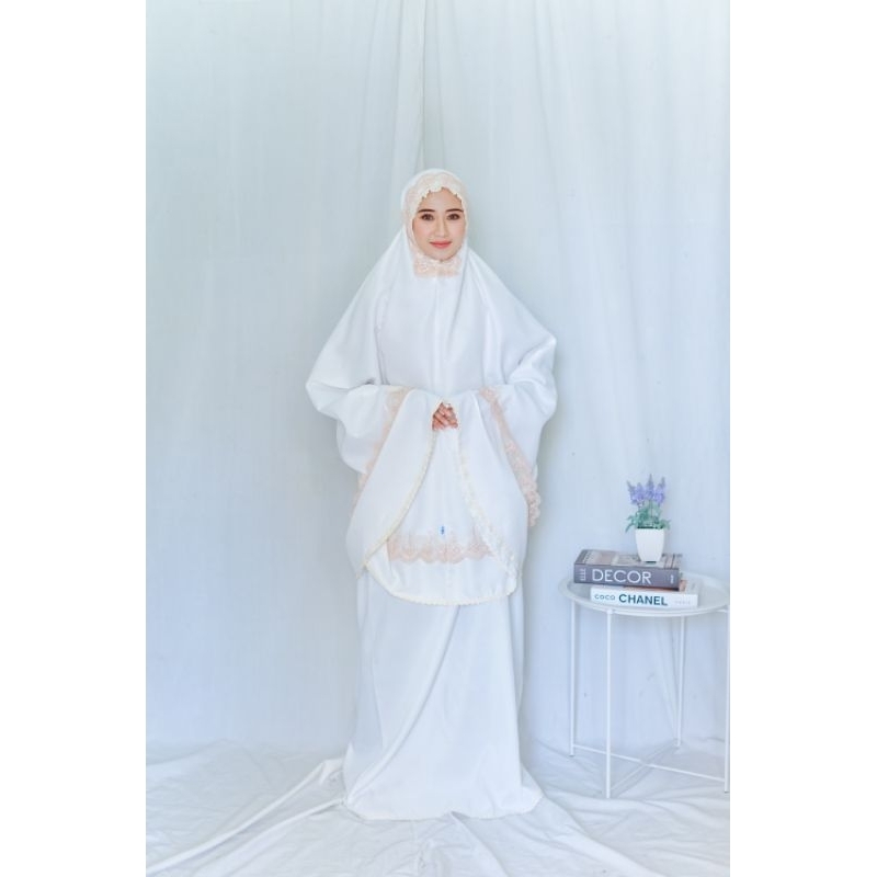 Mukena Dewasa Katun Mewah Traveling NAZWA Renda 2 Layer