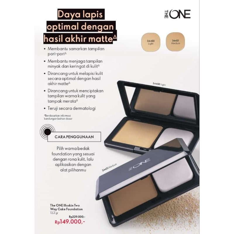 foundation Oriflame the one Iluskin two way cake foundation