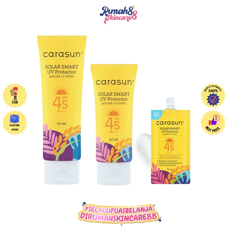 CARASUN Solar Smart UV Protection SPF 45 PA++ (30ml/8ml) BPOM Sunscreen Wajah, Sun Screen, Sunblock