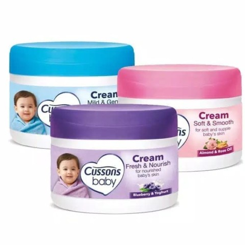 SALE CUSSONS BABY CREAM 50gr 100gr MILD GENTLE SOFT SMOOTH FRESH NOURISH BIRU PINK UNGU NEWBORN KRIM