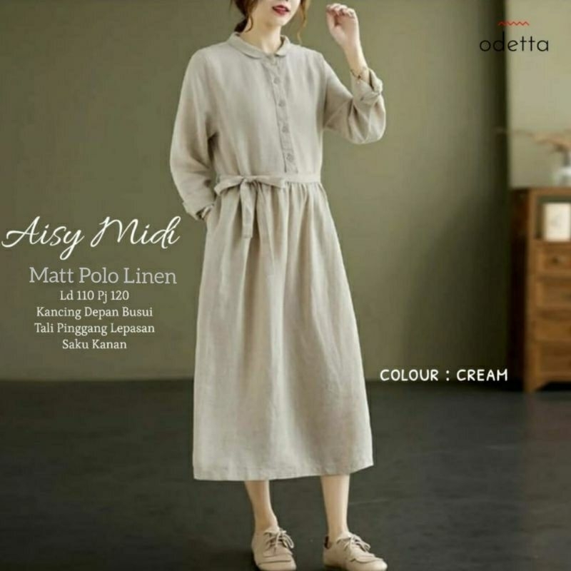 Arsy Midi Dress Wanita Korean Style Original