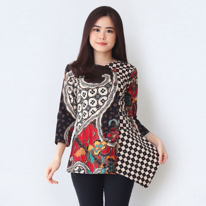 ATASAN BATIK WANITA A035-430 XF - BAHAN BATIK STRETCH