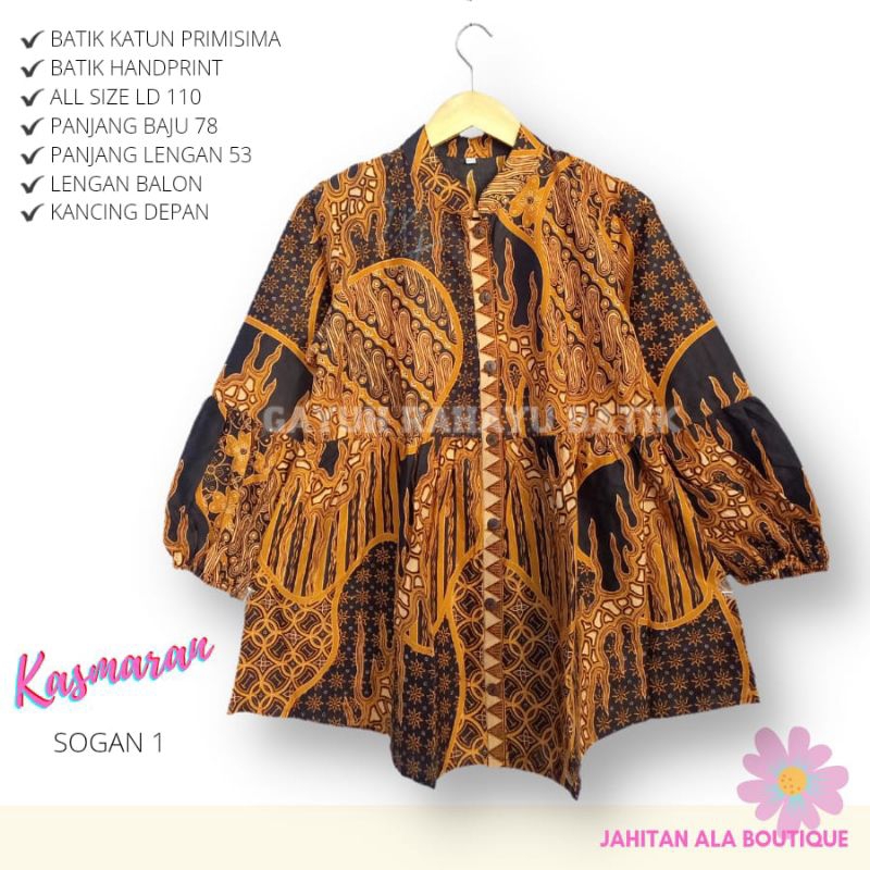 Blus kasmaran sogan batik solo atasan kerja blus batik