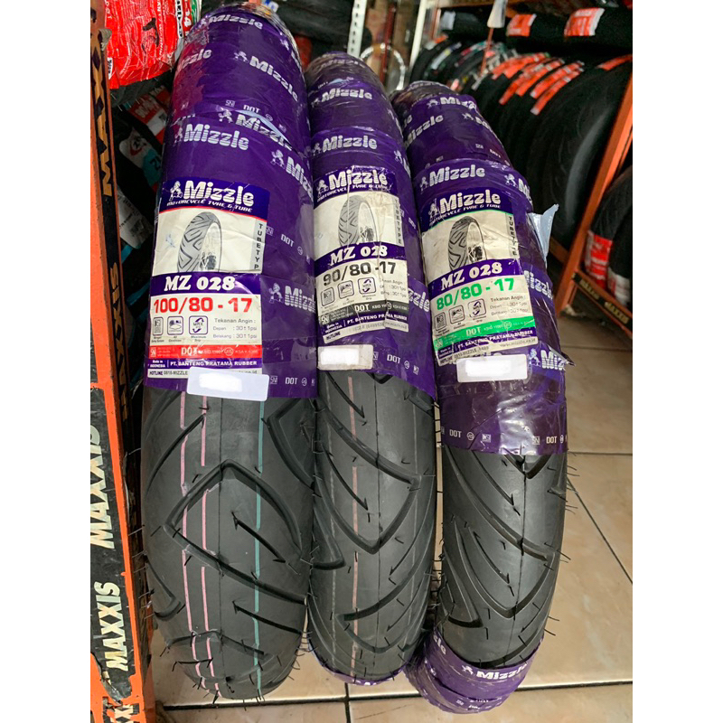 Ban Mizzle mz028 ring 17 ( 80/80 90/80 100/80) tubetype/bukan tubeless 1ban