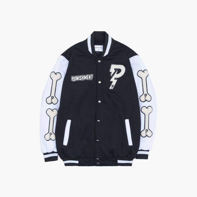 Jaket varsity baseball pria wanita original punishment full bordir bahan tebal dan halus