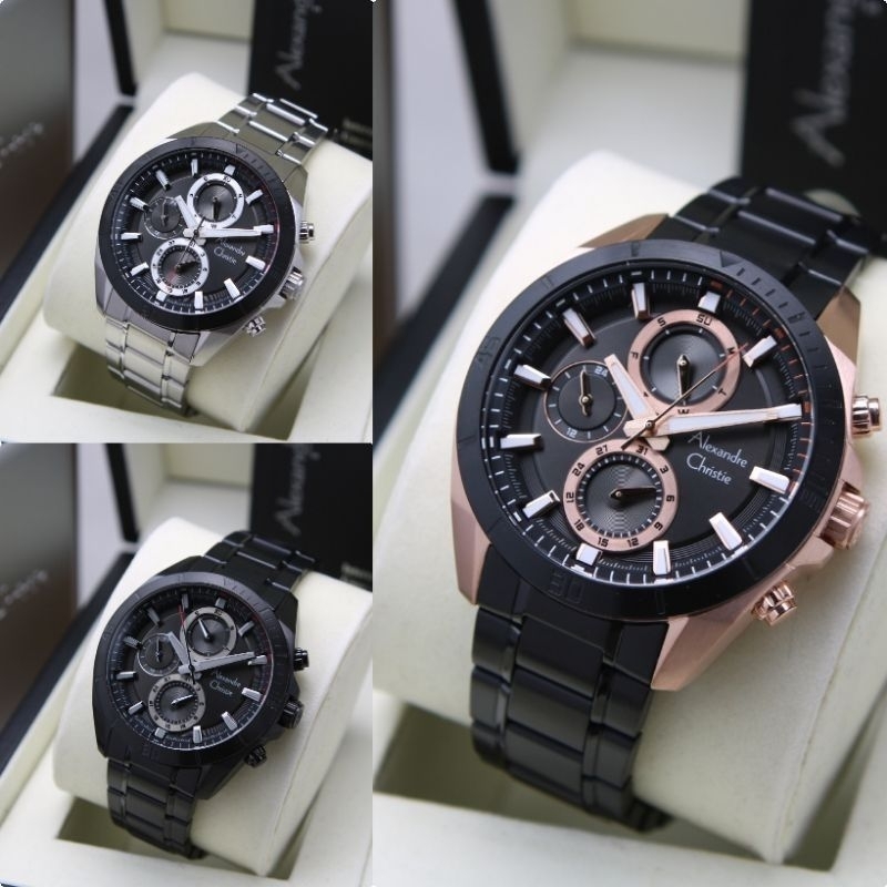 JAM TANGAN PRIA ALEXANDRE CHRISTIE AC 6581 AC6581 STEEL BAND ORIGINAL