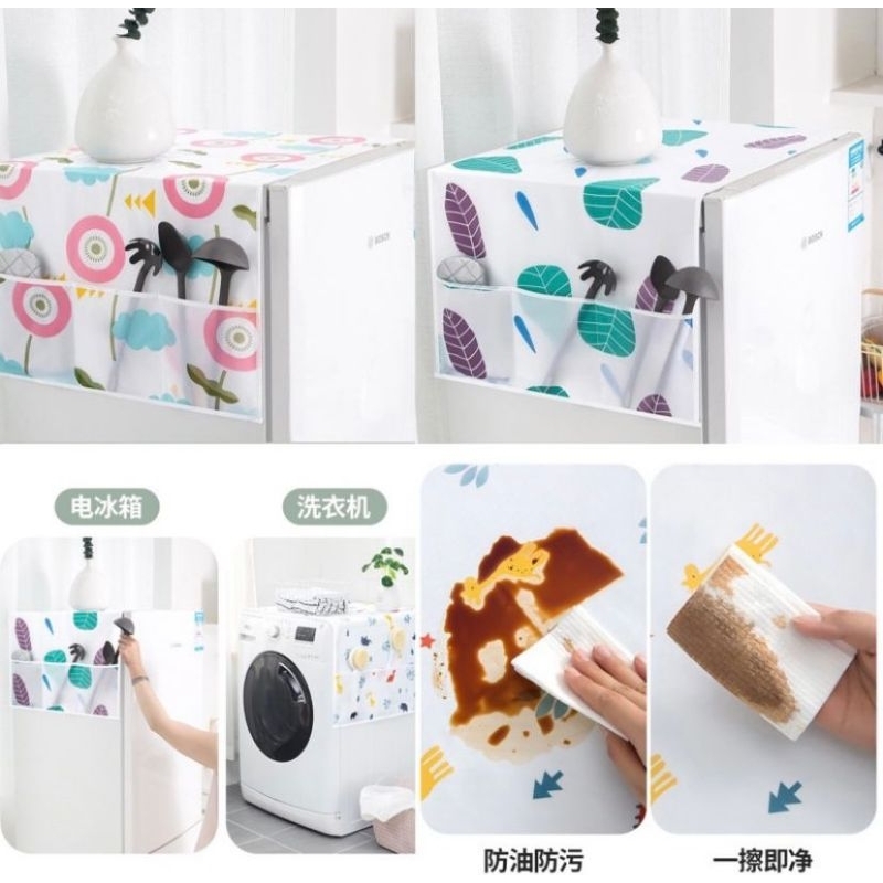 Tutup kulkas / tutup kulkas plastik / tutup kulkas anti kotor / tutup kulkas / cover kulkas