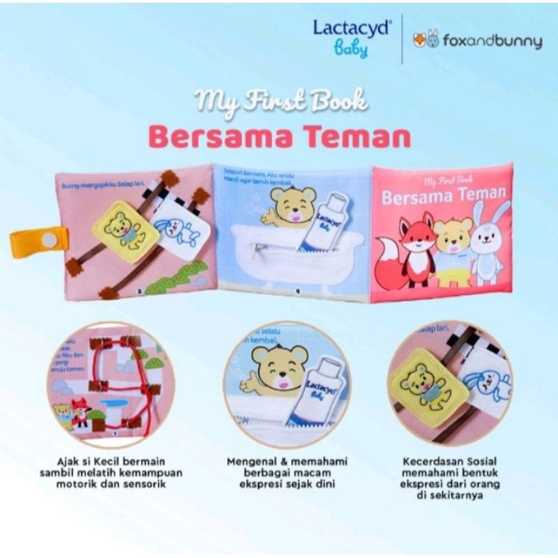 Soft book baby my first book foxandbunny ft lactacyd buku bantal