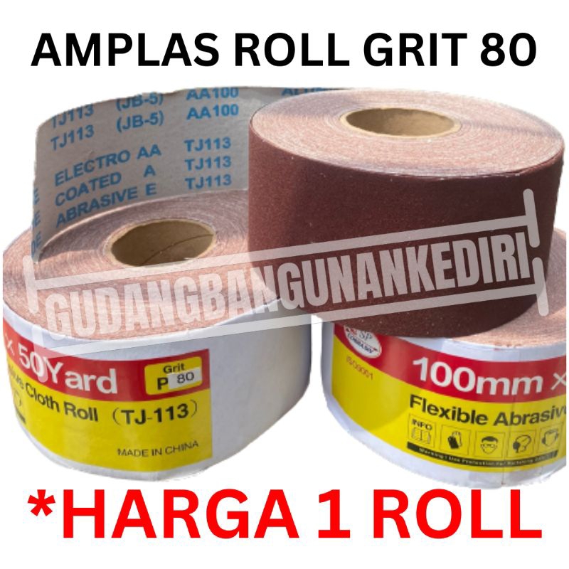 grit 80 amplas rol kain flexible fleksibel abrasive cloth per roll