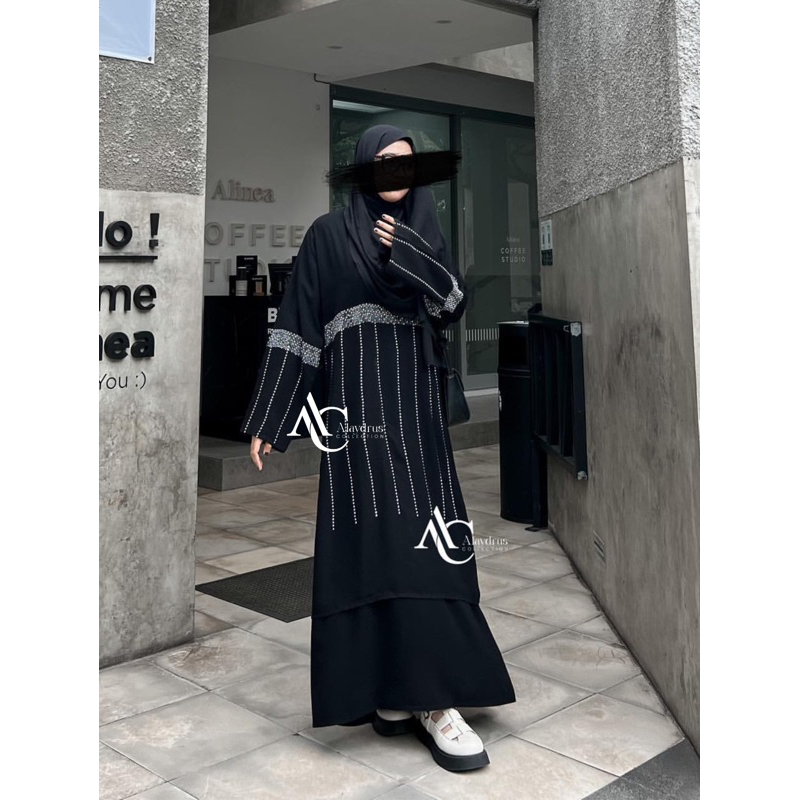 Abaya Gamis Turkey Hitam Muslimah Jubah Arab Saudi Dress Wanita 924