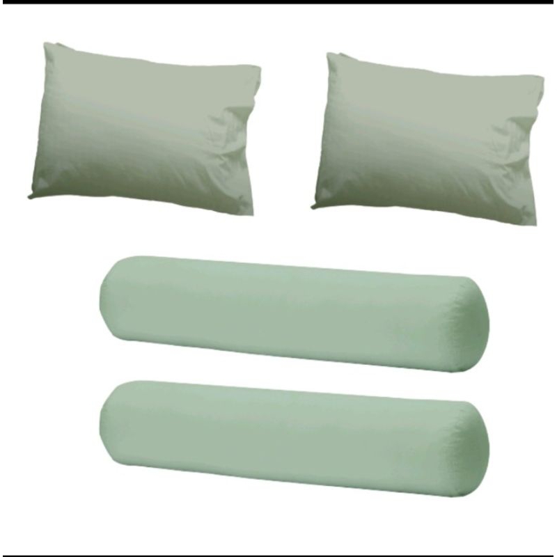 SET 2 PASANG SARUNG BANTAL DAN SARUNG GULING POLOS
