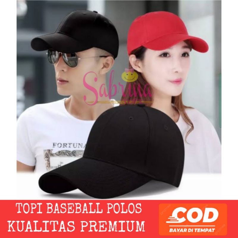 Topi Baseball polos Dewasa/topi Baseball pria merah putih