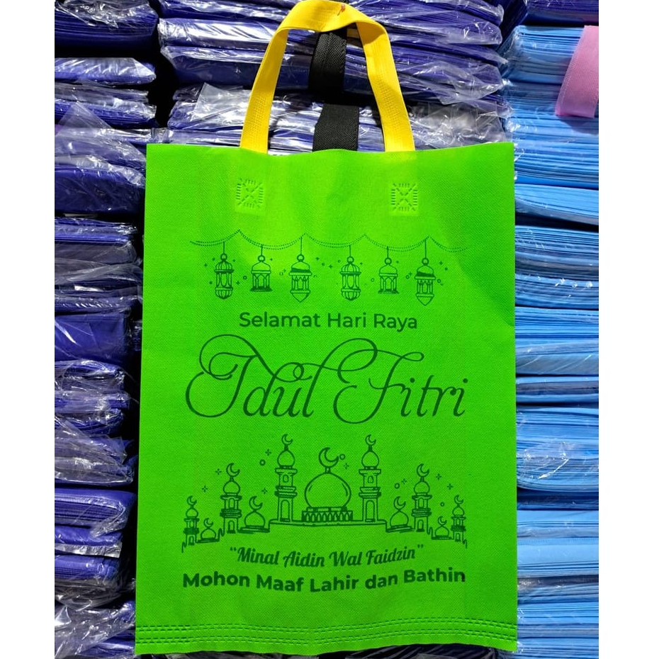 

tas idul fitri hampers kantong kain goodiebag isi 1 lusin ukuran 30x40cm