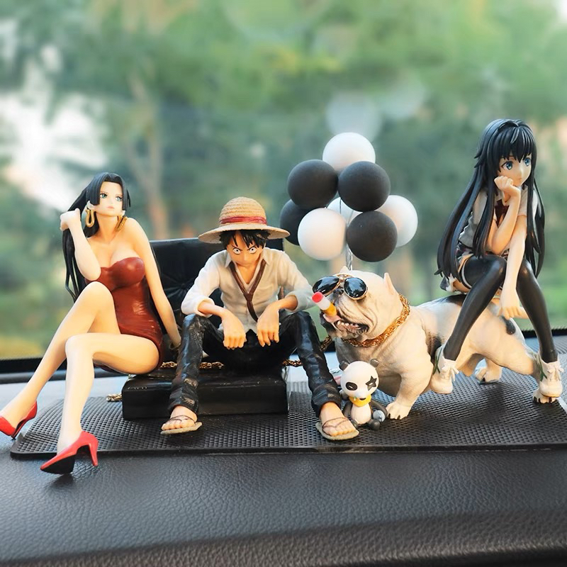 Pajangan Dashboard One Piece Luffy &amp; Snow Hiasan dekorasi Mobil Premium