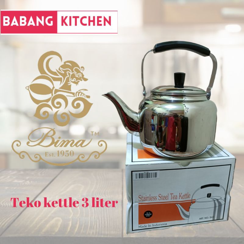 BIMA TEKO / KETTLE STAINLESS STEEL B.542 ukuran 3 liter