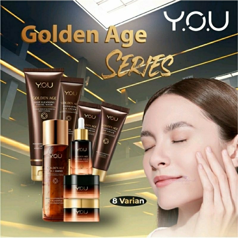 YOU Golden Age Deep Cleansing Facial Wash l 2 in 1 Essence l Illuminating Day Cream 18gr l Revitalizing Night Cream 30gr l Refining Serum