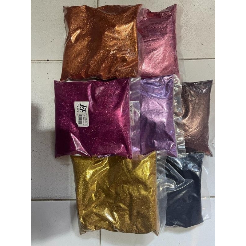 Gliter Bubuk Metalik Warna 100 Gram dan 500 gram