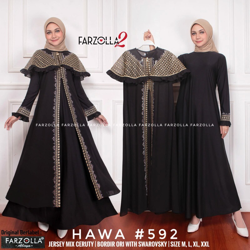 Abaya Turkey | Hawa #592 | Busana Arab Muslimah Original by Farzolla