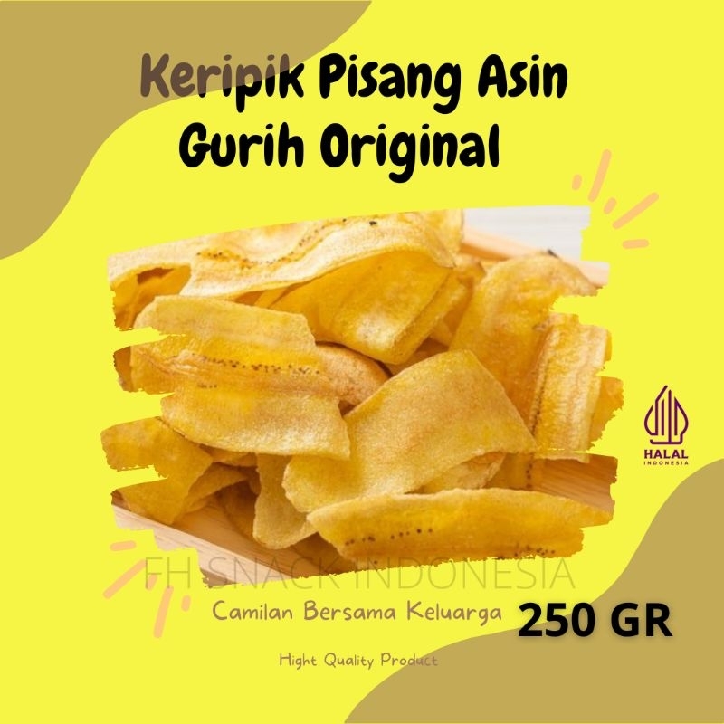 

Keripik Pisang Asin Gurih Original 250 Gr | Kripik Pisang Asin Original