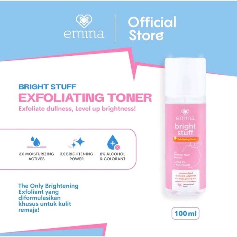 Emina Bright Stuff Exfoliating Face Toner 100ml