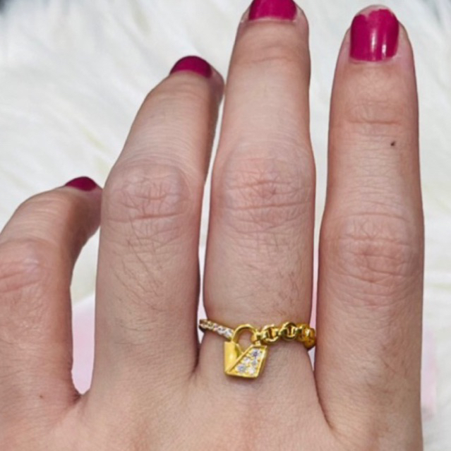 Cincin model tas permata unik lucu uk 15 emas asli kadar 700