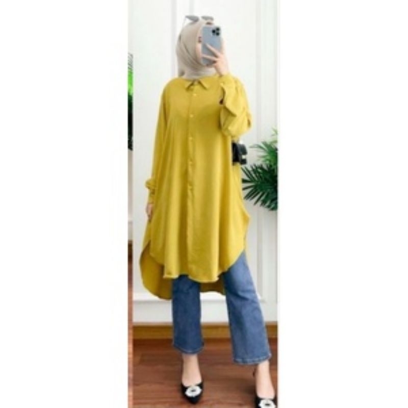 QILA TUNIK  CRINKLE// TUNIK BUSUI FULL KANCING