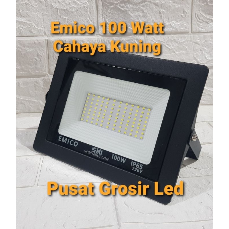 Lampu Tembak 100 watt Putih Dan Kuning / Lampu Sorot 100 Watt Emico Cahaya Putih Dan Kuning